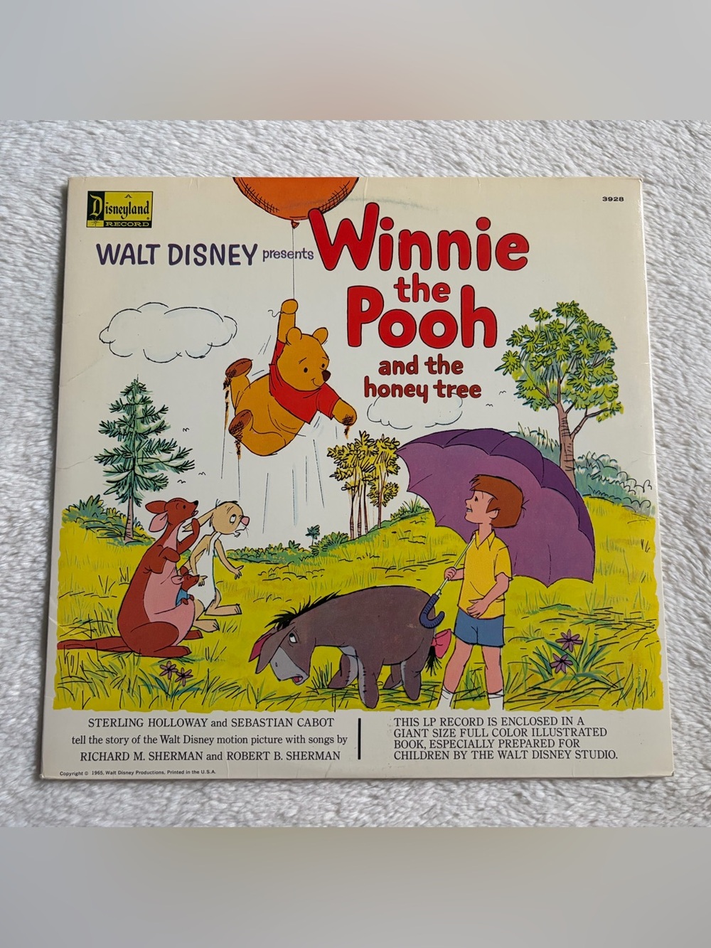 Vintage 1965 Disney Winnie the Pooh and the honey tree Vinyl Record and storyboo